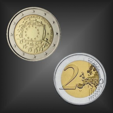 2 EURO Europaflagge Italien 2015